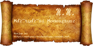 Mátyási Modesztusz névjegykártya